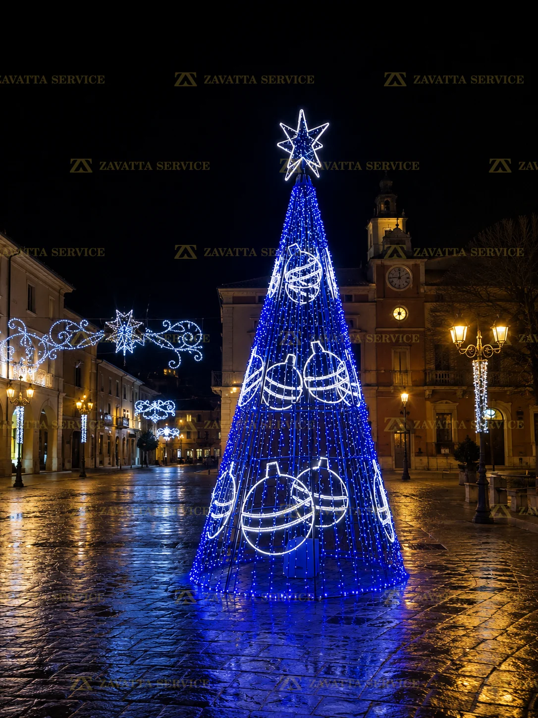 Albero di Natale Blu con Palline 3D - Soggetti 3D a noleggio