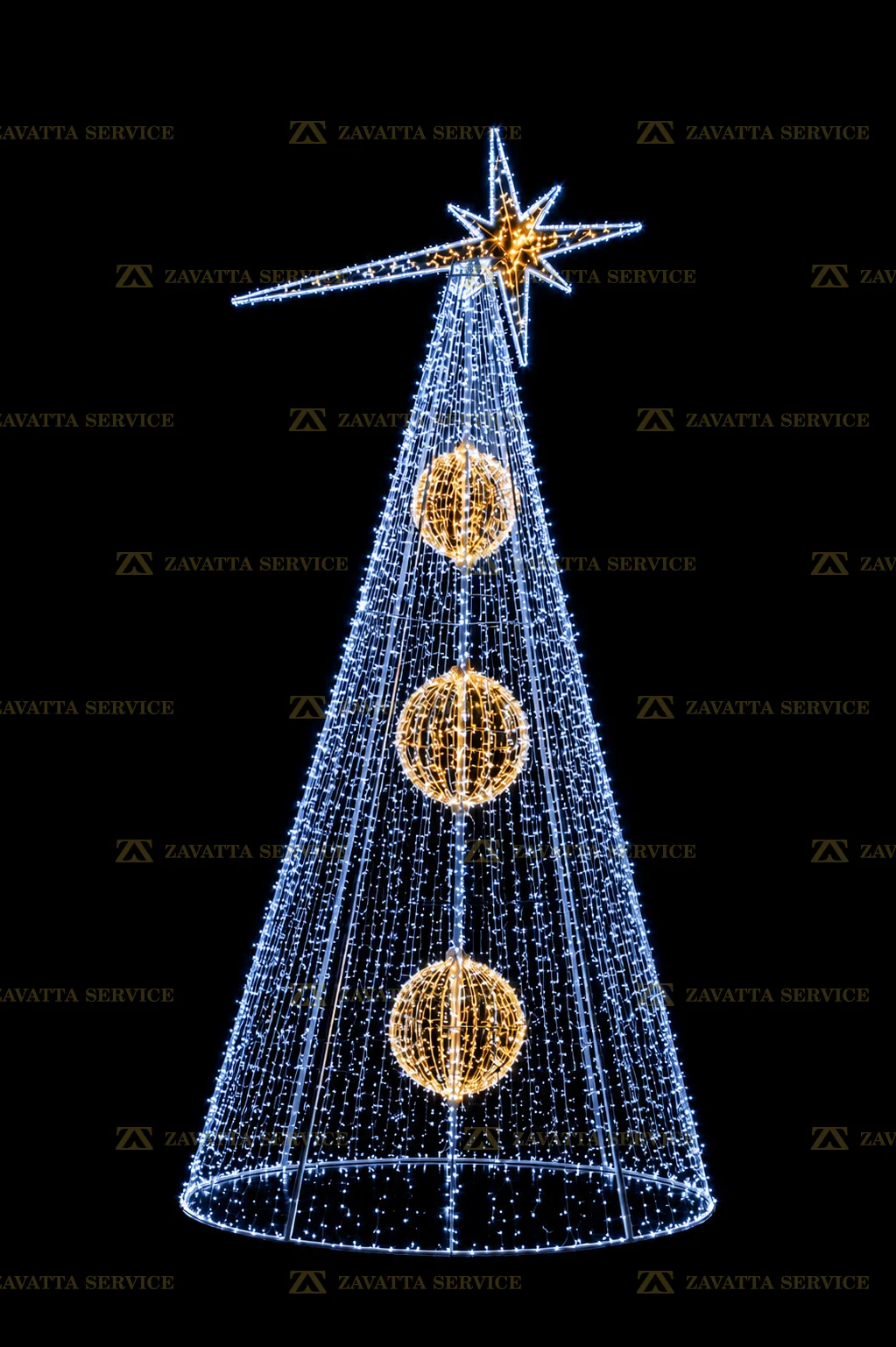 Albero di natale con 3 sfere interne e puntale intercambiabile 3D - Tecnica 1