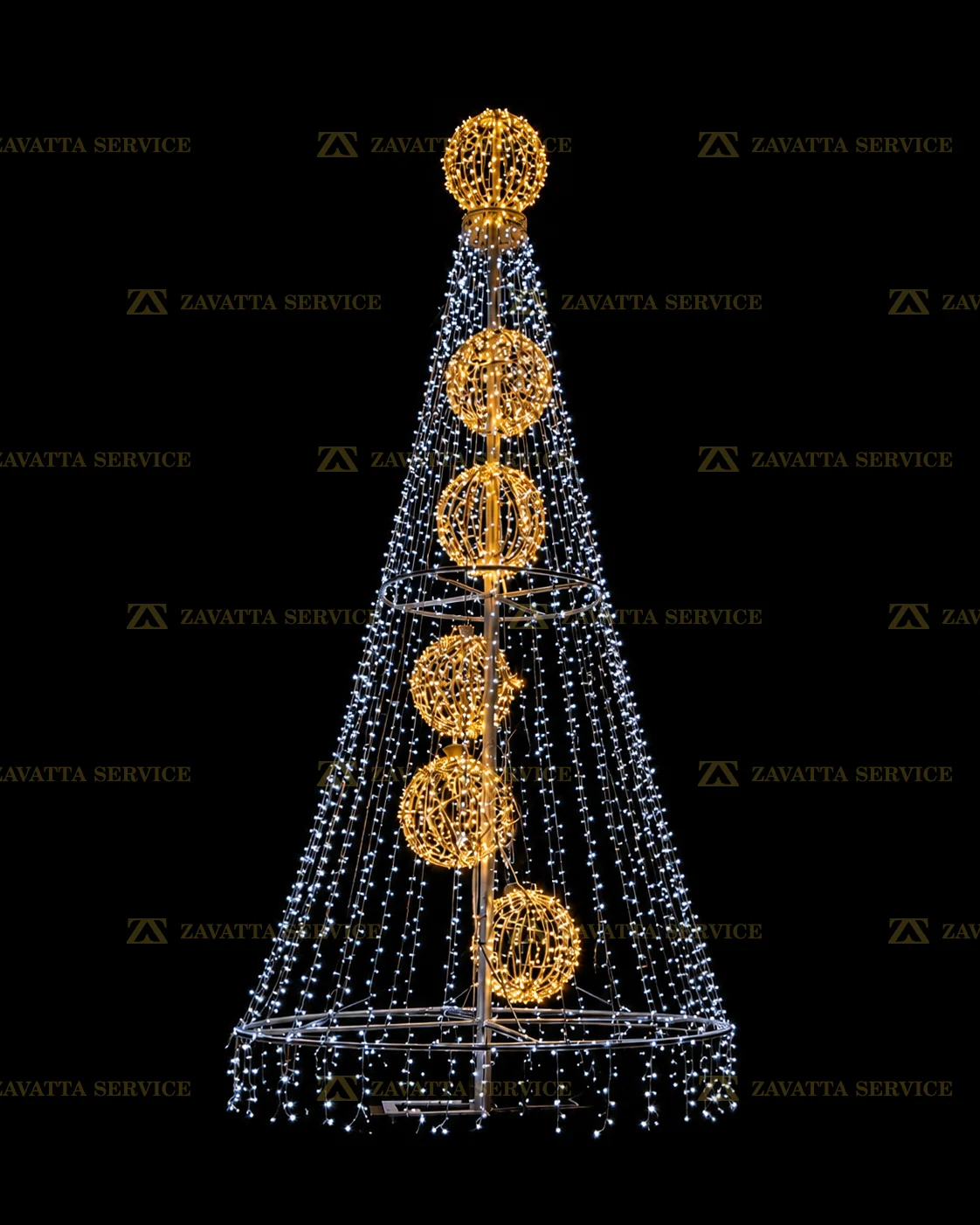 Albero di natale con sfere luminose 3D - Tecnica 1