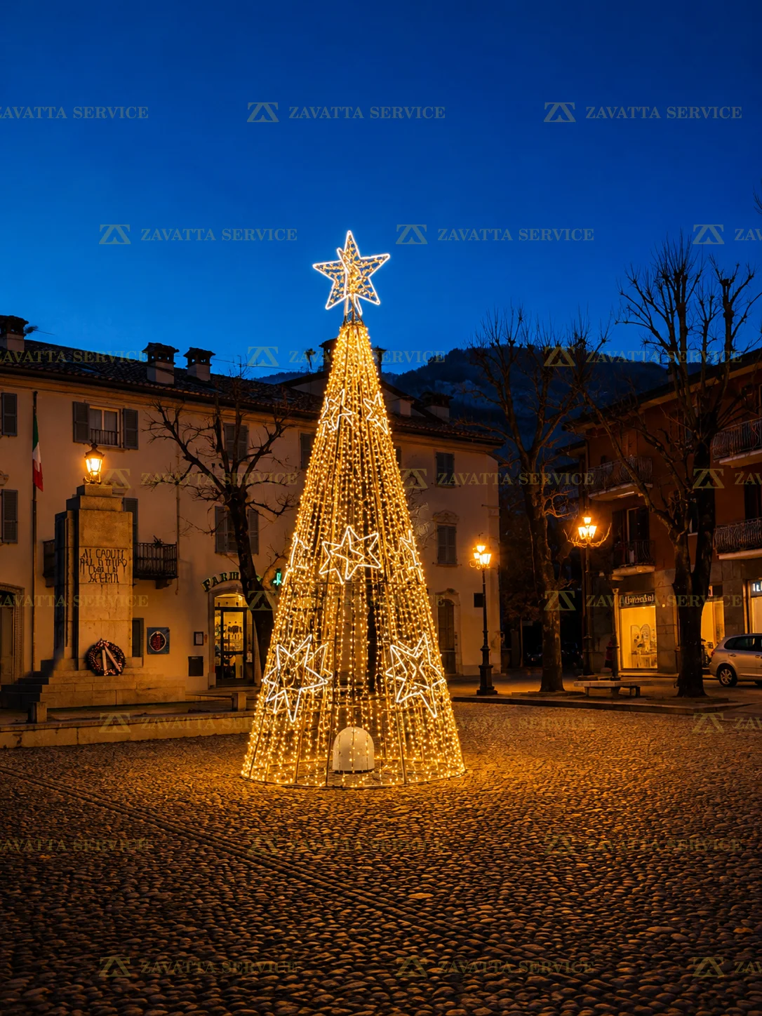 Albero di natale con stelle a noleggio