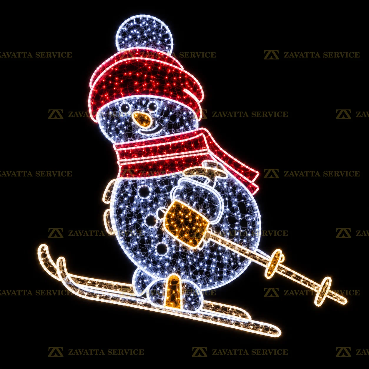 Pupazzo di neve sugli sci 2D - Tecnica 1