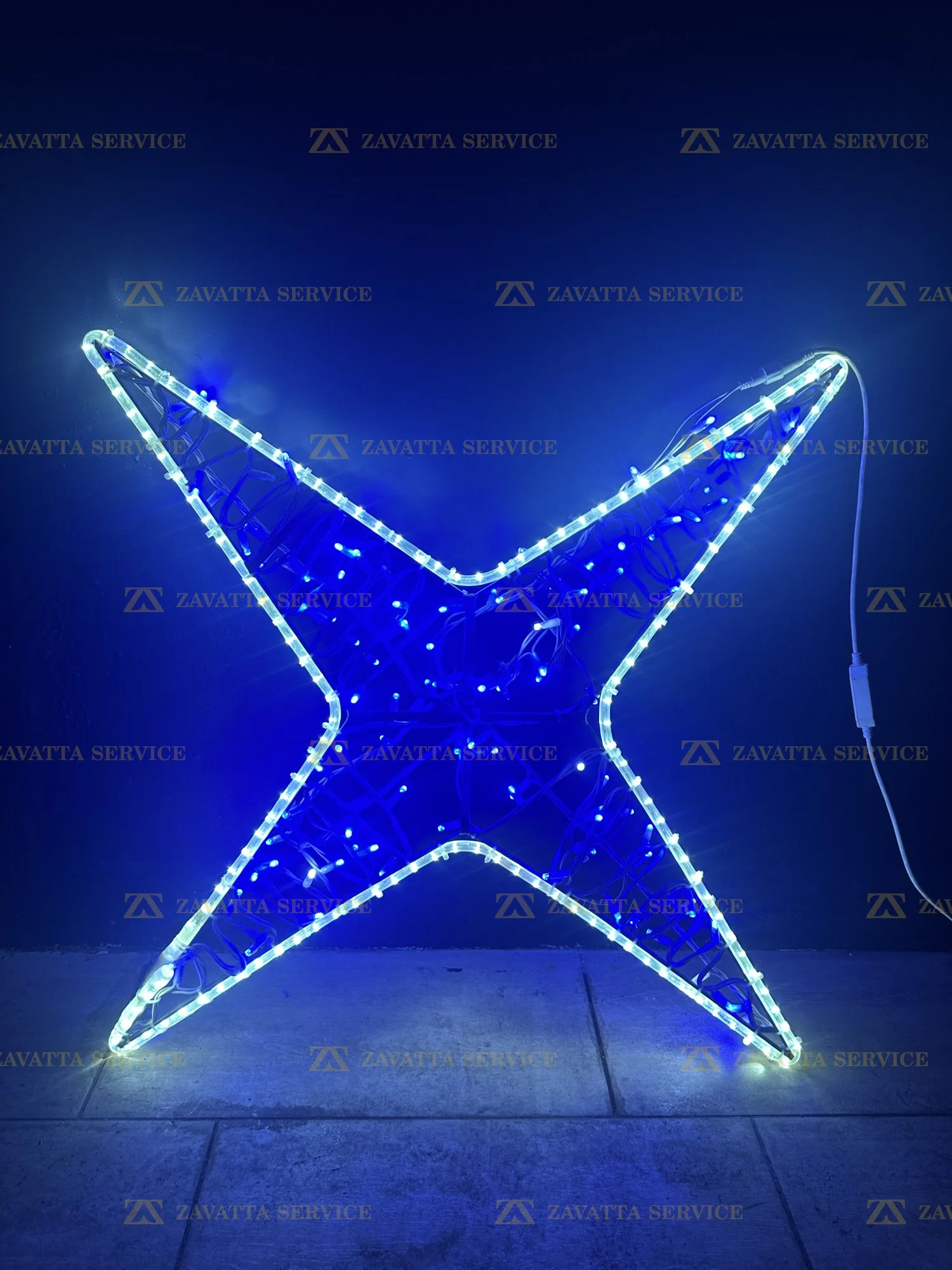 Stella 4 punte blu 2D - Tecnica 1