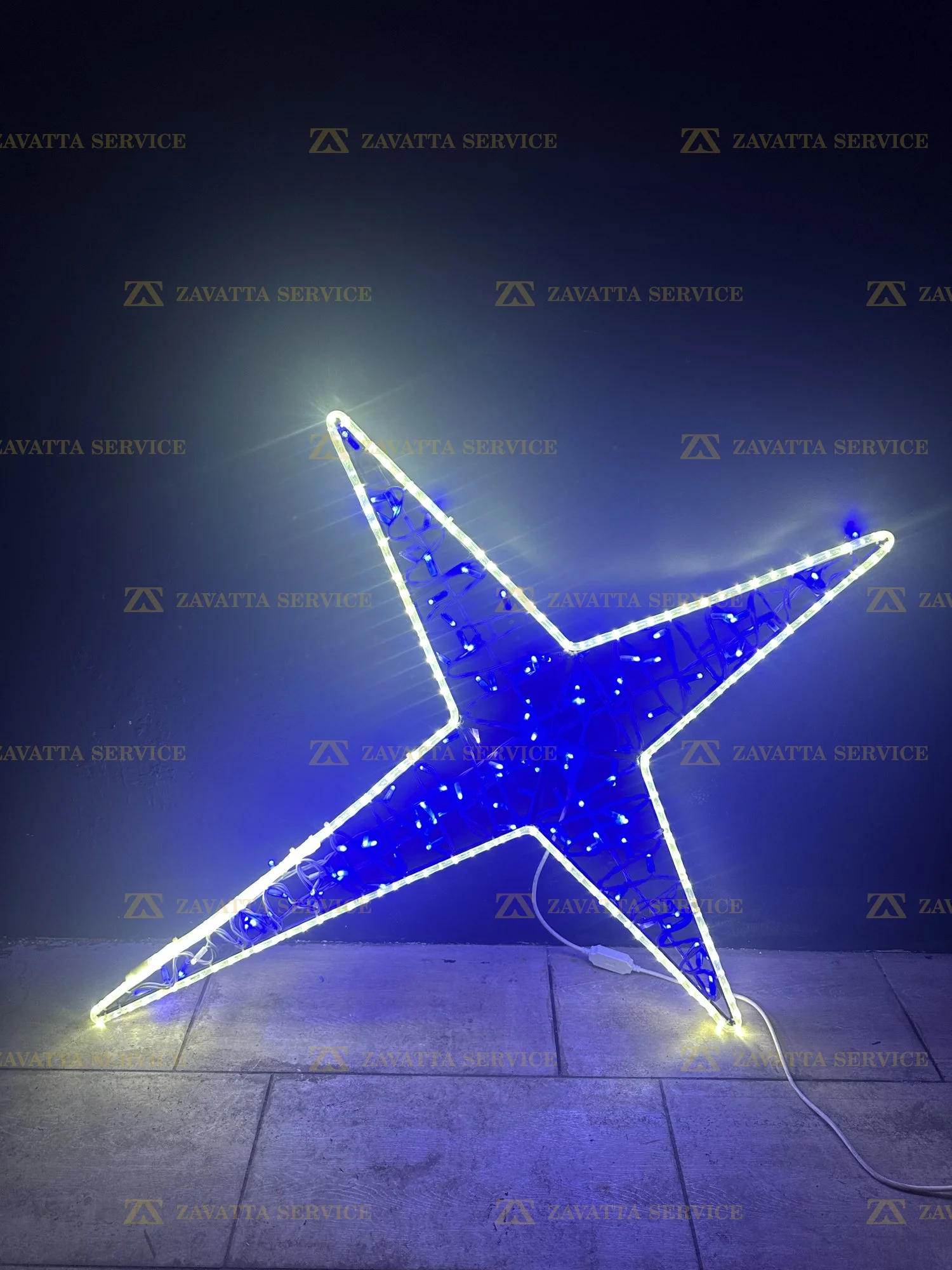Stella cometa a 4 punte blu 2D - Tecnica 1