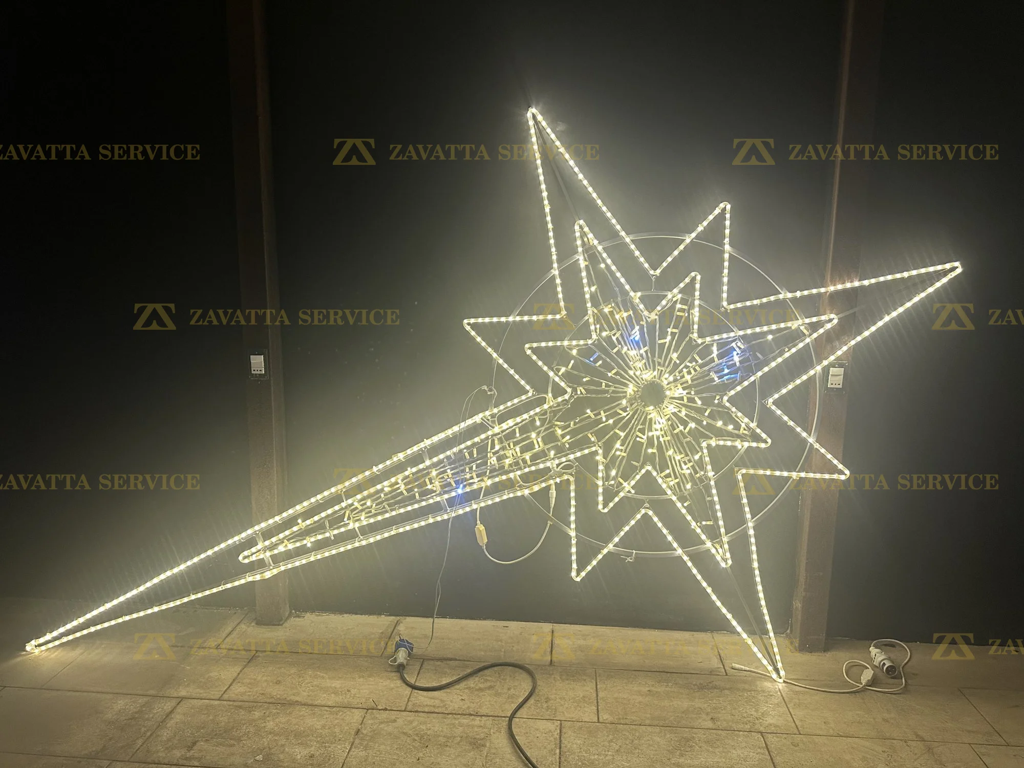 Stella cometa grande luce fredda 2D - Tecnica 1