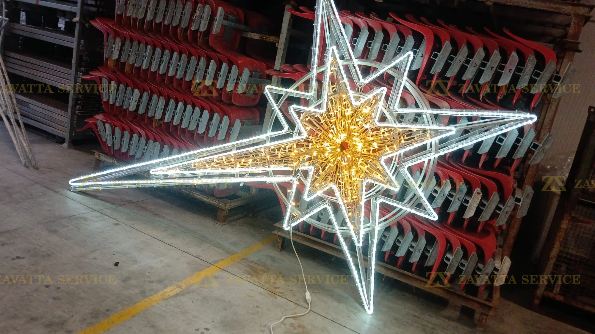 Stella cometa grande luce fredda e calda 2D - Tecnica 1